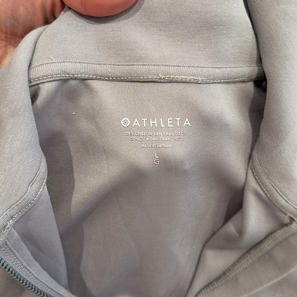 ATHLETA Tinsel Purple Seasoft 1/4 Zip Pullover Active Soft Sweatshirt Size Large - Picture 8 of 10